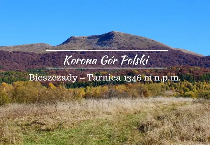 Jesienna panorama Bieszczad z Tarnicą, której wysokość 1346 m n.p.m. czyni ją częścią Korony Gór Polski.