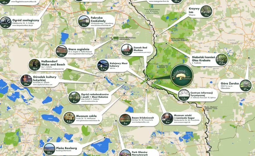 Park Mużakowski mapa - trasa spaceru i najciekawsze miejsca