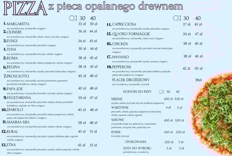 Pyszna pizza w Skalnym Dworku Brenna - sprawdź menu i zamówienie